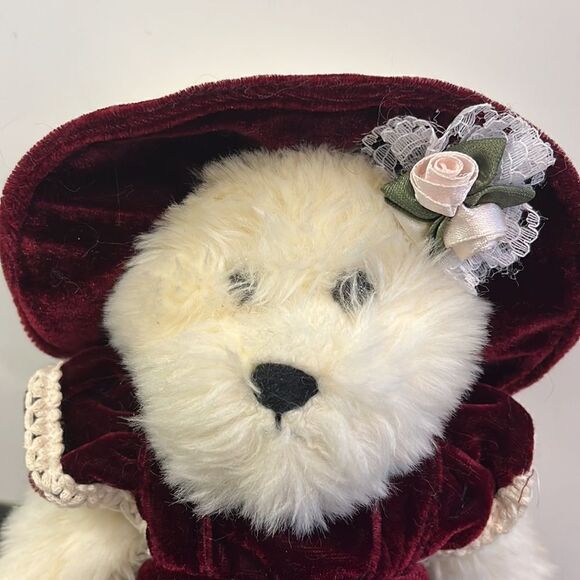 Creature Comforts Fancy Lady’s Collection teddy bear with Burgundy dress & hat. - Picture 2 of 8